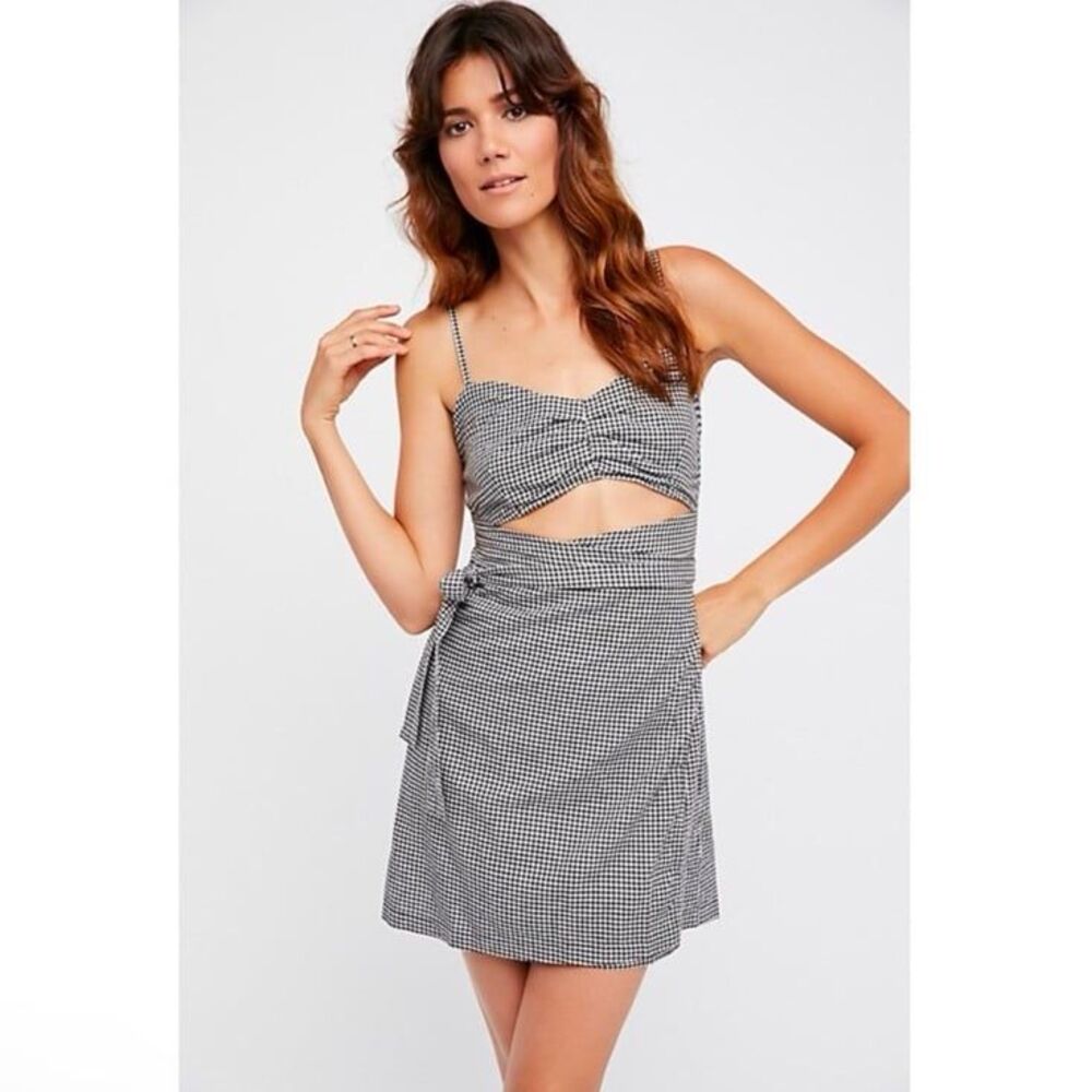 Free People About Last Night Gingham Mini Dress Size Medium